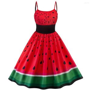 Vestidos informales para mujer, vestido de fiesta con estampado de sandía, vestido de cóctel para baile de graduación, vestido largo de verano elegante para mujer