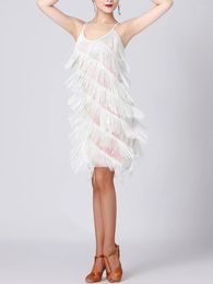 Casual Jurken Womens Fringe Kwastje Pailletten Jurk Elegent Glitter Cocktail Party Bodycon Disco Ballroom Latin Dance