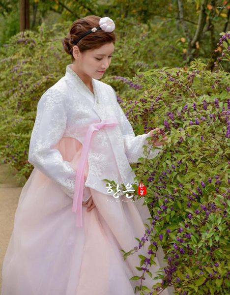 Vestidos casuales para mujer Hanbok coreano vestido traje danza étnica tradicional manga larga cosplay encaje a medida