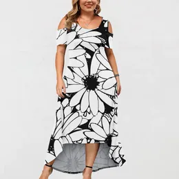 Robes décontractées Femmes Robe de grande taille Col ras du cou Automne pour femmes Maxi Robes d'été Mère de la mariée Longueur moyenne