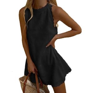 Casual Jurken Dames Zomer Geschulpte Zoom Tank Zonnejurk Dames Vakantie Strand Mouwloos Mini Vestido Y2k Roze GG