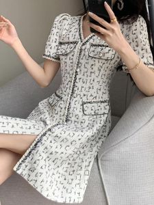 Casual jurken xiao xiang feng jurk dames zomer high-end Franse lichte luxe stijl v-hals korte rok