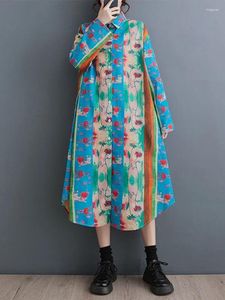 Robes décontractées xitao contraste couleur imprimer robe robe géométrique asymétrique motifs géométriques de mode