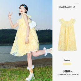 Vestidos informales Vestidos amarillos Mujer Mujer Corto de muñeca para mujeres China continental Vestidos de Nocche Juveniles Vintage