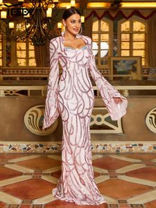 Robes décontractées Yesexy 2024 manches longues paillettes sirène soirée formelle occasion chic élégante belle robe pour femme