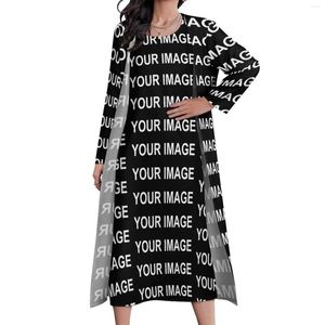 Vrijetijdsjurken Uw afbeelding Aangepaste jurk Op maat gemaakt ontwerp Strand Maxi Mode Bohemen Lange lente tweedelige kleding