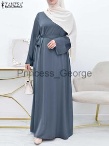 Robes décontractées ZANZEA mode automne femmes robe musulmane Jilbab vêtements islamiques solide fête robes caftan dubaï turquie Abaya Hijab robe d'été x0625