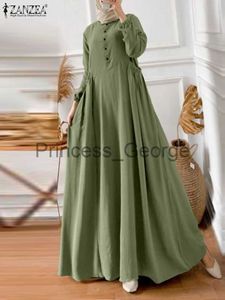 Casual Jurken ZANZEA Mode Vrouwen Lange Mouwen Effen Moslim Maxi Zonnejurk Gewaad Femme Islamitische Abaya Vestido Eid Mubarek Ramadan Turkije Jurk x0625