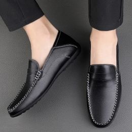 Casual rij -loafers trend slip 980 op heren handgemaakte mocassins mannelijke lederen lederen flats comfortabele bootschoenen mannen wandelschoenen 240109 165 640