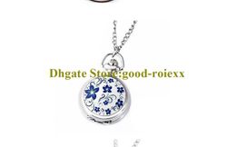 Casual Emaille Women's Pocket Watch Ketting Accessoires Trui Ketting Dames Opknoping Heren Quartz Mirror Horloges A00069