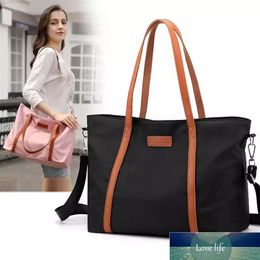 Casual extra grote nylon tote schoudertas dames 15 6 computerreizen vrouwelijke grote stoffen winkelen handtassen dames zwarte tassen 283d