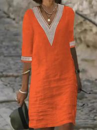 Vêtements de mode décontractés Robe en lin en coton élégant pour femmes vêtements d'été Streetwear Style ethnique Y2K 240412