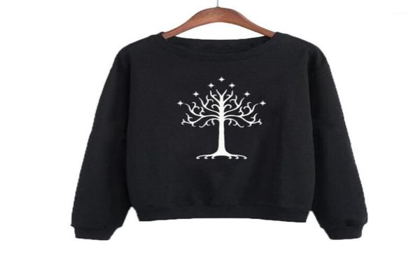 Chándal informal para mujer, sudaderas con cuello redondo, sudadera de Gondor de árbol blanco, jersey Harajuku, Jersey 14081321