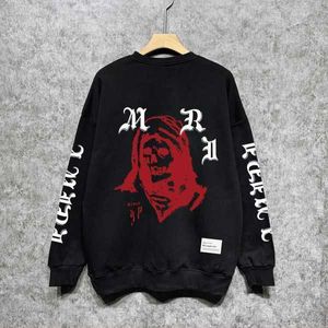 Décontracté flocage motif d'os t-shirt haut hommes sweat à capuche japonais coréen Streetwear col rond hommes Sweatshirtlw97