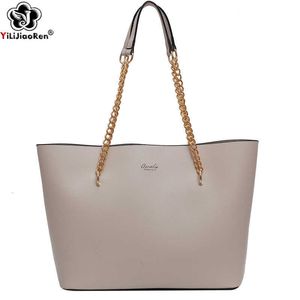 Bolso casual de cuero grande para mujer, bolsos elegantes de hombro, bolsos de lujo, bolsos de diseñador