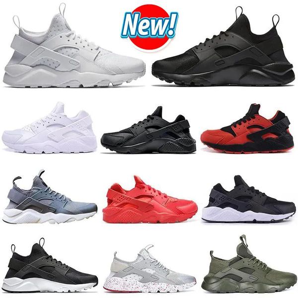 Zapatos casuales Hurache Clásico Huarache Ultra 4.0 1.0 Triple Blanco Negro Hombres Mujeres Malla Entrenadores atléticos Cestas Diseñador Correr Deportes Zapatillas de deporte