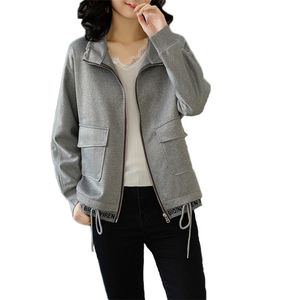 Casual jas voor vrouwen lente plus size slanke mid-length losse mode jas feminina lr1065 210531