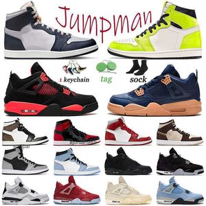 Casual Jumpman 1 Visionaire Zapatos de baloncesto para hombre Entrenadores 1S Bred Patent Mujeres Deportes Oklahoma Sooners 4S Entrenadores Blanco Oreo 4 Militar Jordan