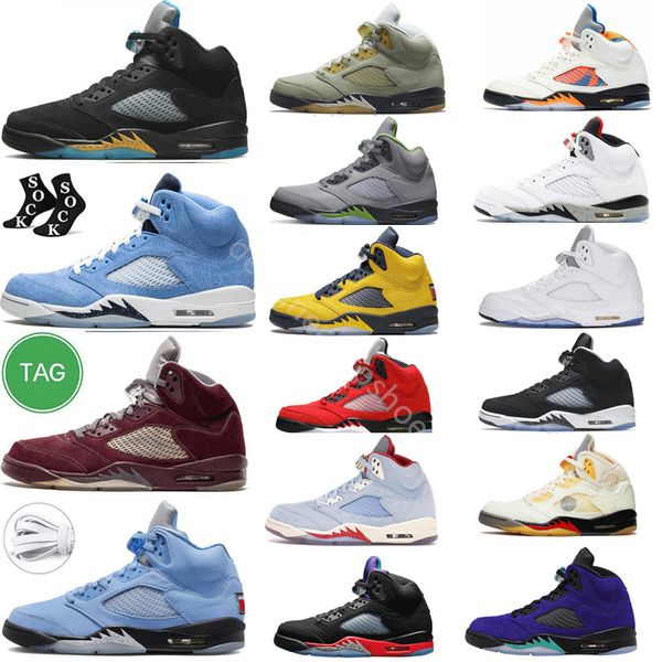 Casual Jumpman 5 Zapatos de baloncesto Hombres 5s Green Bean Dark Concord Racer Blue Raging Bull Red Jade Horizon UNC Stealth Easter Hombres Entrenadores Deportes JordrQn