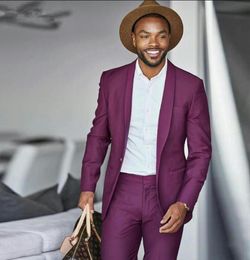 Casual Dernier châle repeup designblazers Purple Suit Men Smoking Tuxedos Slim Fit One Button Groom Prom Prom Men Dress71747684537066