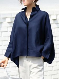 Casual Shirts Met Lange Mouwen Dames Blouse VONDA Revers OL Stijl Elegante Tuniek Tops Oversized Casual Solid Losse Party Blusas 240109