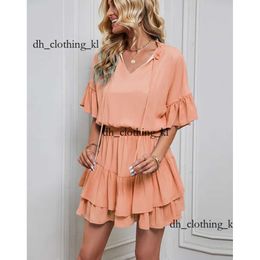 Casual belles robes inspirées Mini LoveShackFancy Robe Party Revolver Coton Ruffled Courte à manches à plusieurs niveaux Summer Sweet Women LoveShackFancy Style 67