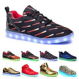 Zapatos luminosos informales para hombre y mujer talla grande 36-46 eur moda transpirable cómodo negro blanco verde rojo rosa azul naranja dos 56