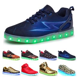 Casual Luminous Schoenen Mens Dames Big Size 36-46 EUR Mode Ademende Comfortabele Zwart Wit Groen Rood Roze Bule Orange ThreeAoI9