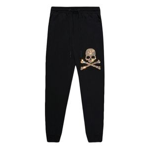 Casual Luxurious Mens Designer Hot Strass Long Pantalon Droit Courir Jogging Bas Pantalon Haute Qualité Coton Mercerisé