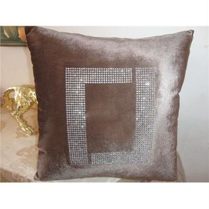 Coussin de luxe décontracté avec diamant de haute qualité Designer Fashion Coussin en cachemire Coton Soie Lettre F Oreillers imprimés Couverture Kissen