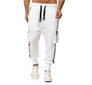 Casual man broek hiphop tooling zak broeken jogger broek lente mannelijke sporten effen kleur losse potlood kleding