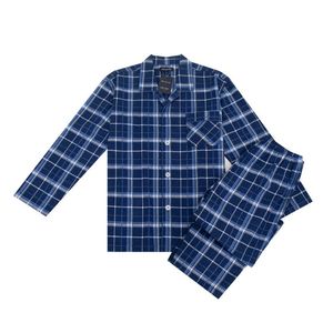 Casual Men Home Sleepwear Suits Long-sleeved Trousers Suits for Autumn Winter Pijamas for Men Flannel Plaid Design