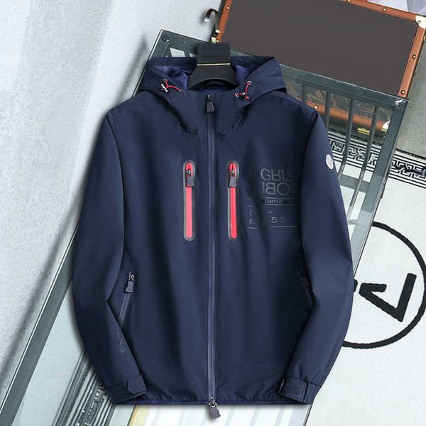 Casual Hommes Veste Manteau Caps Luxe Designer Bomber Veste Haute Qualité Lettre Rouge Rayé Veste Automne Mode En Plein Air Sweats À Capuche Manteaux Triangle Badge Coupe-Vent