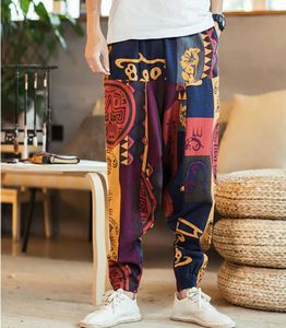 Hombres casuales Pantalones Harem Hippie Aladdin Bohemian Boho Bygy Gypsy Pantalones New Pants Cross Pants 2019 X06155452185