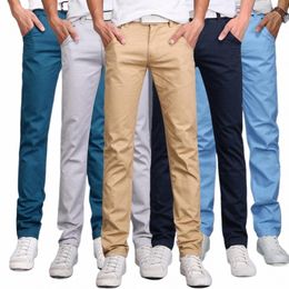 Casual hommes pantalons automne nouvelle couleur unie bout à bout droit Lg pantalon poches Busin pantalon Fi mâle grande taille pantalon x21a #