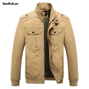 Casual hommes veste printemps armée militaire veste hommes manteaux hiver mâle survêtement automne pardessus kaki M-6XL JK18011 210518