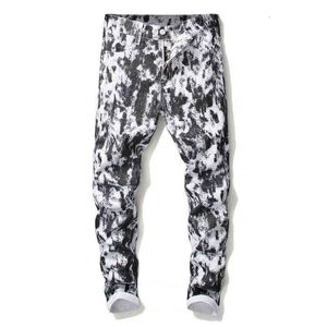 Casual heren broek gepersonaliseerde trend digitale gedrukte straat jeugd elastische slanke passende overall