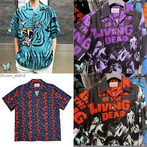 Casual herenoverhemden wacko maria Japanse luipaardprint Hawaiiaans paar korte mouw shirt t230303