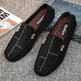 Casual mannen schoenen glijden aan formele loafers mocassins zwarte mannelijk drijven plat ademende teld masculino zapatillas hombre 240410