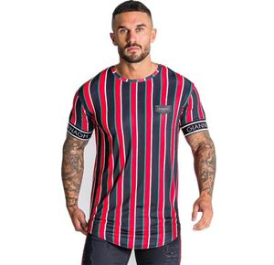 Men décontracté Tshirt Stripe Summer Man Tshirt Slim Fit Fashion Tops Sports Fitness Streetwear Male Hip Hop Brand Clothing Mens Tee Tee T5273057