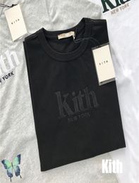 Mens décontractés 039s Tshirts Summer Embroidery Kith Tshirt Oversize Men Women High Quality Tops Tees9613202