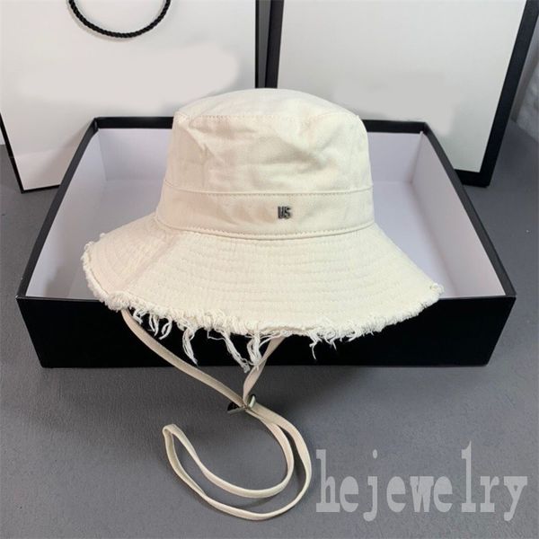 Casual mens designer casquettes effiloché bord caps portable plage pêcheur dames confortable casquette créatif style européen unisexe seau chapeaux distinctif PJ027 B23