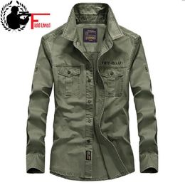 Casual heren militaire stijl leger tactische shirts lange mouw merk kleding slank leger jurk shirt mannelijke groene kaki marine 210518