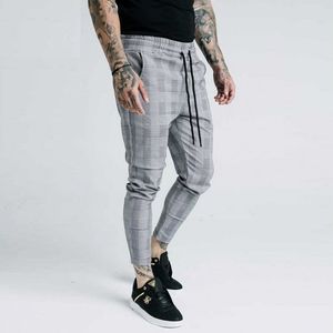 Casual Mens Skinny Broek Mode Plaid Gestreepte Broek Mannen Broek Hip Hop Jogger Broek enkellengte Mannen Joggingbroek Streetwear