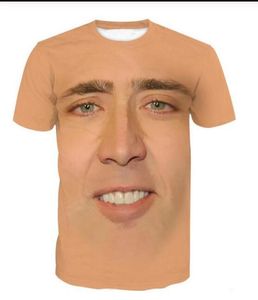 Casual heren dames de gigantische opgeblazen gezicht van Nicolas Cage 3D HD -print t -shirt zomer t -shirt modestijl unisex shirt merk tee3963460