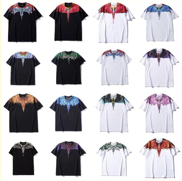 Casual para hombre, mujer, alta calidad, Br Mb, marca de moda, color, serpiente blanca y negra, gotas de agua, grietas, plumas de ala, amantes usan llama Hip-hop Burlons camiseta de manga corta