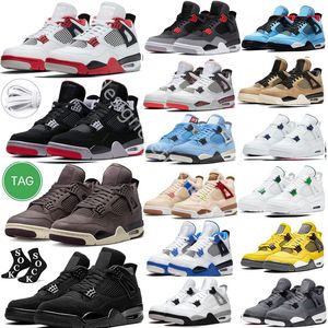 Casual Military Black Cat Jumpman 4 4s chaussures Hommes femmes Midnight Navy Sail University Blue Red Thunder Basketball Shoes Cactus Jack Royalty Sports JordrQn