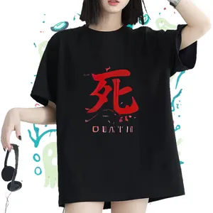 Camiseta nueva casual T-cut al algodón de manga corta Casa de algodón al aire libre camisetas de alta calidad de gran tamaño negro