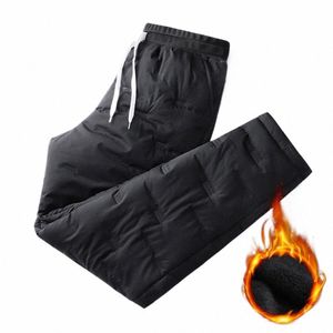 Pantalons décontractés Cott poches d'hiver rembourrées pantalons taille moyenne résistant au froid pantalons chauds pour un usage quotidien F3uW #