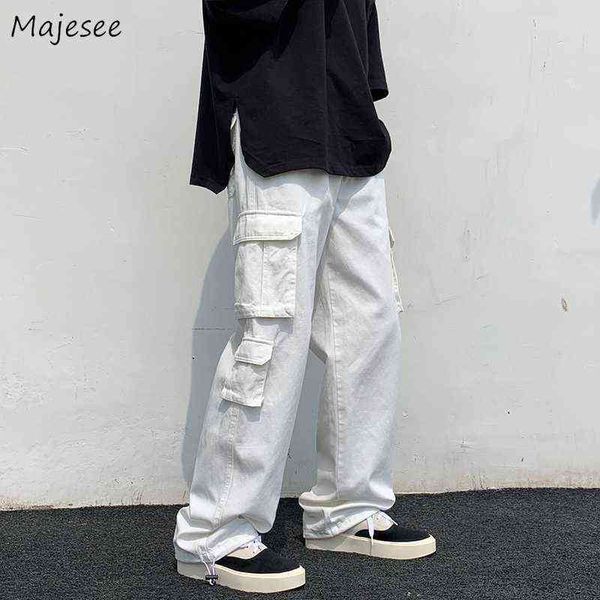 Pantalon décontracté hommes Cargo été poches minces rétro mode haute rue pantalon ample BF tout-match quotidien Simple vêtements Harajuku G220507